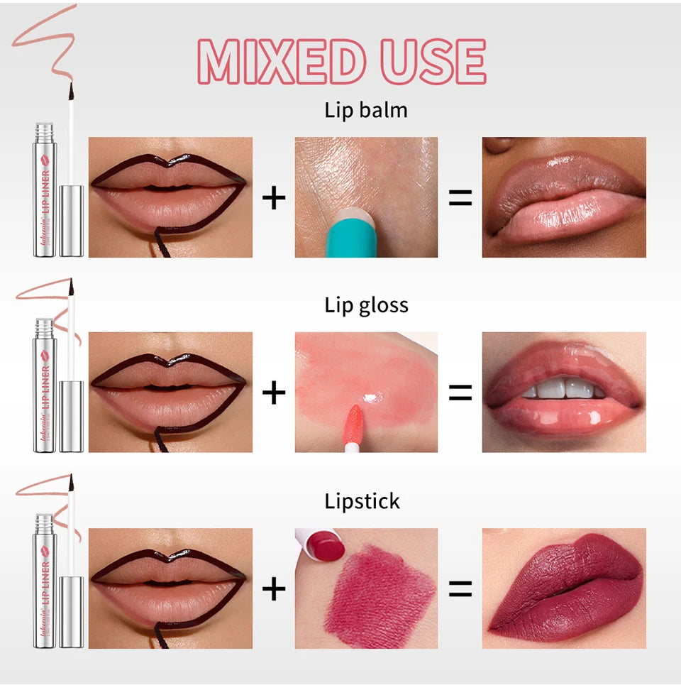 Magic Lip Liner Tattoo Set - Highly Pigmented Matte Peel-Off, Waterproof &amp; Transfer-Proof Lip Stain