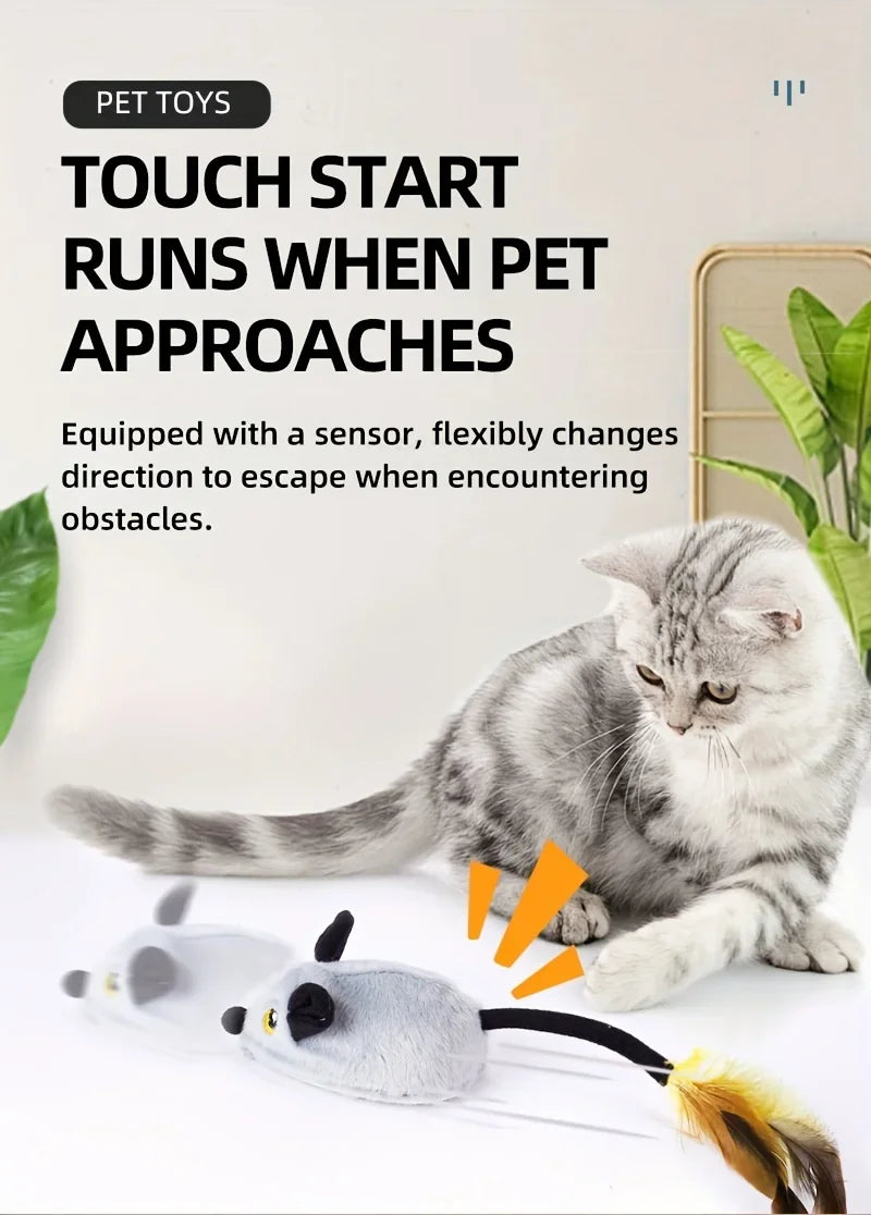 USB Rechargeable Electric Cat &amp; Mouse Toy – Interactive, Bite-Resistant Chasing Disc for Pets