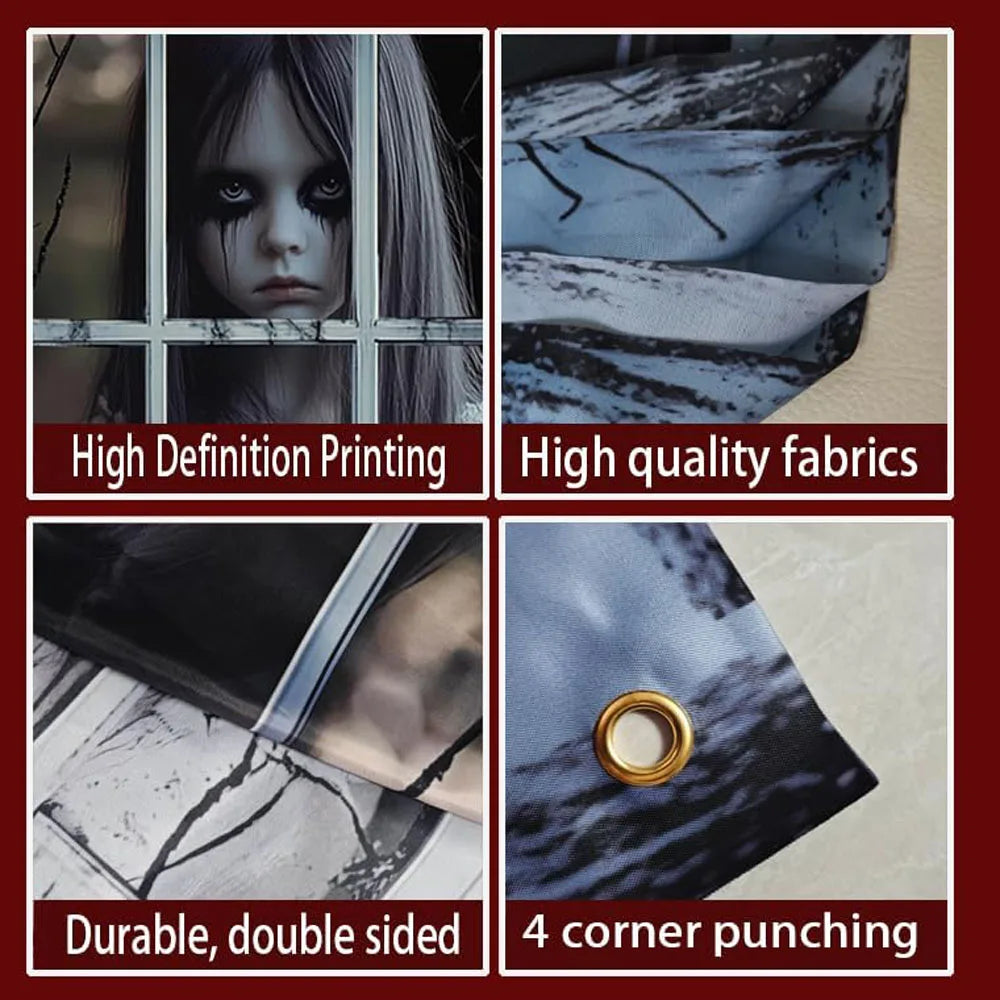 2 PCS Scary Curtain For Halloween Party Decorations