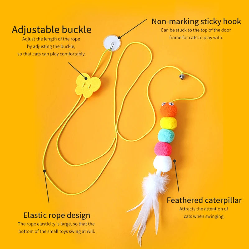 Interactive Hanging Cat Toy: Funny Teaser Wand for Kittens and Engaging Playtime