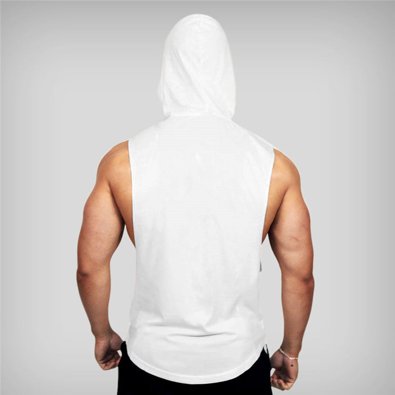 Fitness Guys Mens Hooded Tank Top Bodybuilding Stringer Hoodies Singlets Summer Gym Clothing Cotton Sports Sleeveless T Shirt