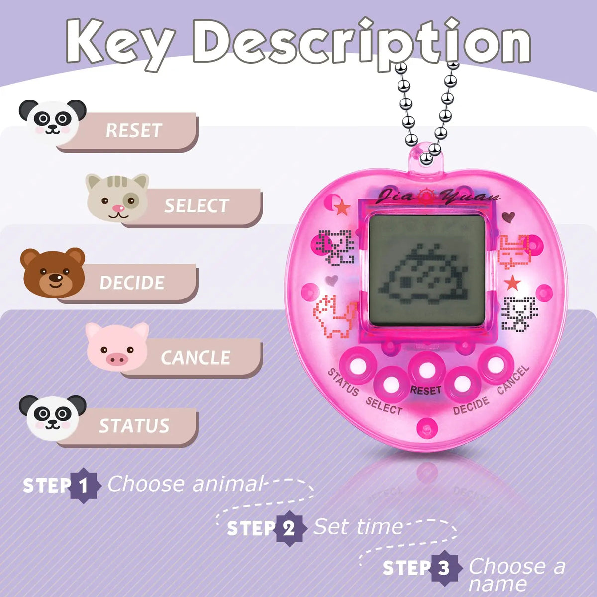 Kids Electronic Pets Game – Tamagotchi Handheld Game Console in Russian