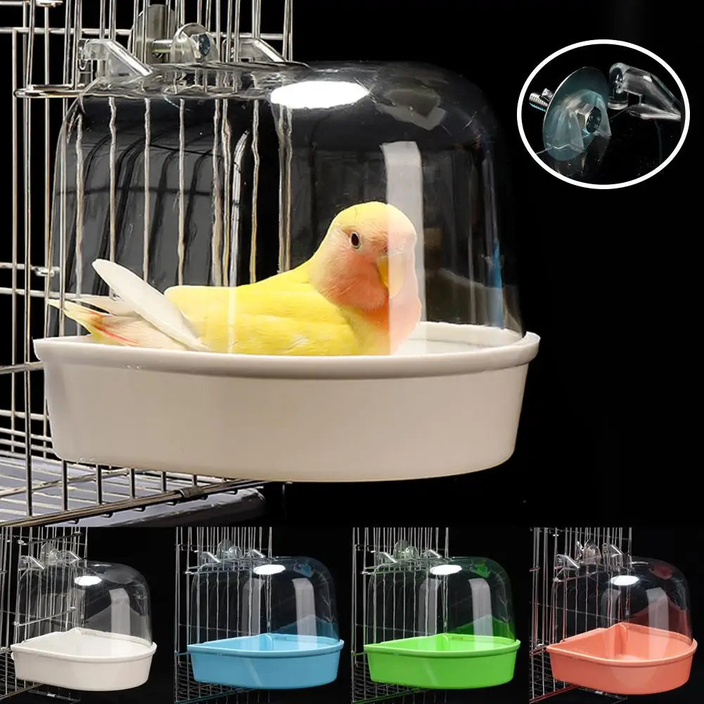 Hanging Bird Bath Box – Shower Accessory for Caged Parakeets &amp; Parrots