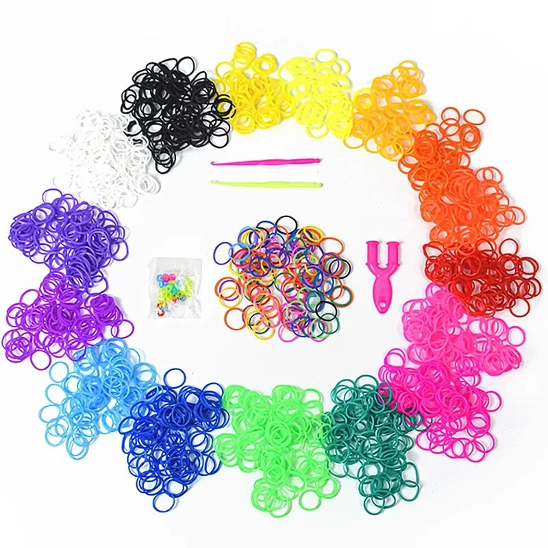 600 Elastic Rubber Loom Bands – Assorted Colors for DIY Homemade Bracelets