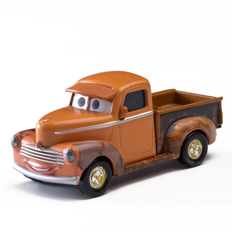 Disney Pixar Cars Lightning McQueen 1:55 Alloy Metal Model Car – Includes Mater and Sheriff