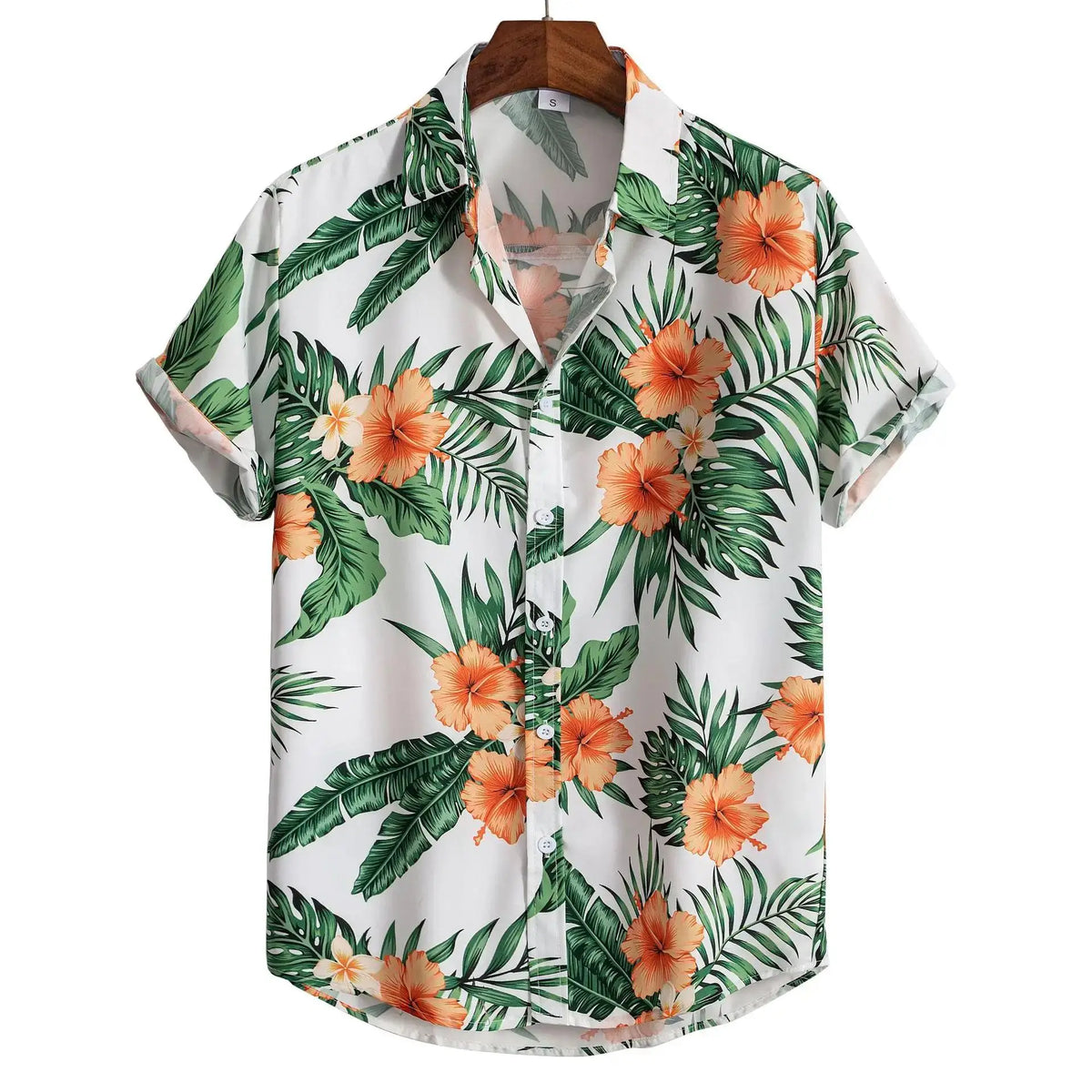 Men's Hawaiian Floral Print Shirt, Casual Short Sleeve Button-Up, Lightweight Beach Holiday Summer Wear