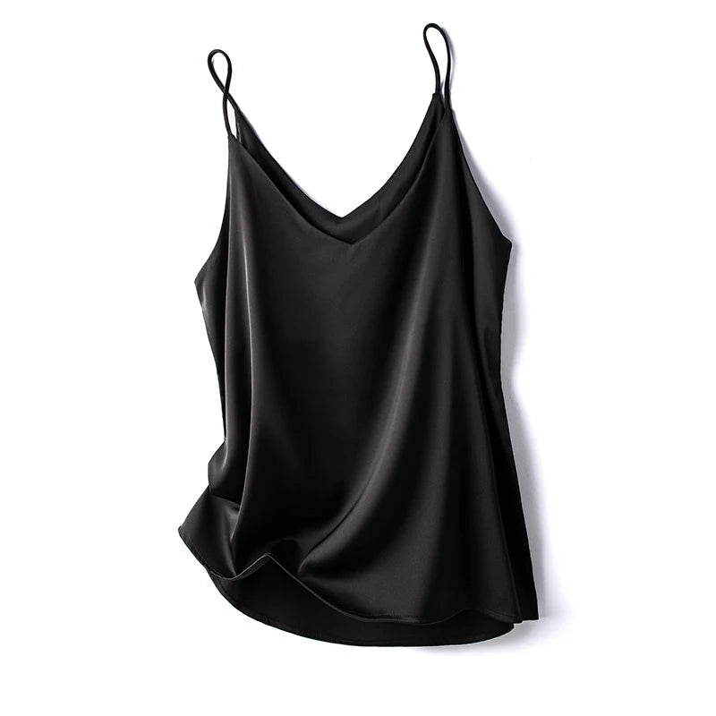 2024 Summer Women&#39;s Slim Camisole: V-Neck Sleeveless Crop Top in Black/White