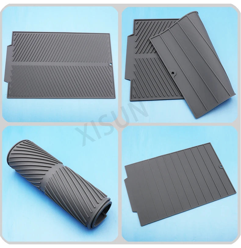 Silicone Draining Board Mat: Eco-Friendly Folding Dish Drying Mat, Large Drain Pad, and Heat-Resistant Drainer for Pots