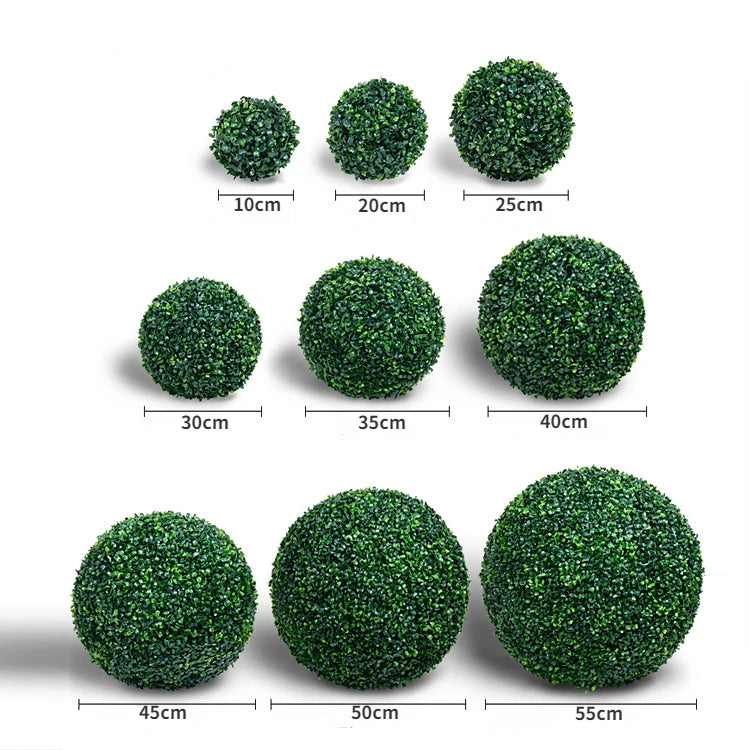 Artificial Green Plant Grass Ball - Simulated Boxwood Decoration for Home and Garden