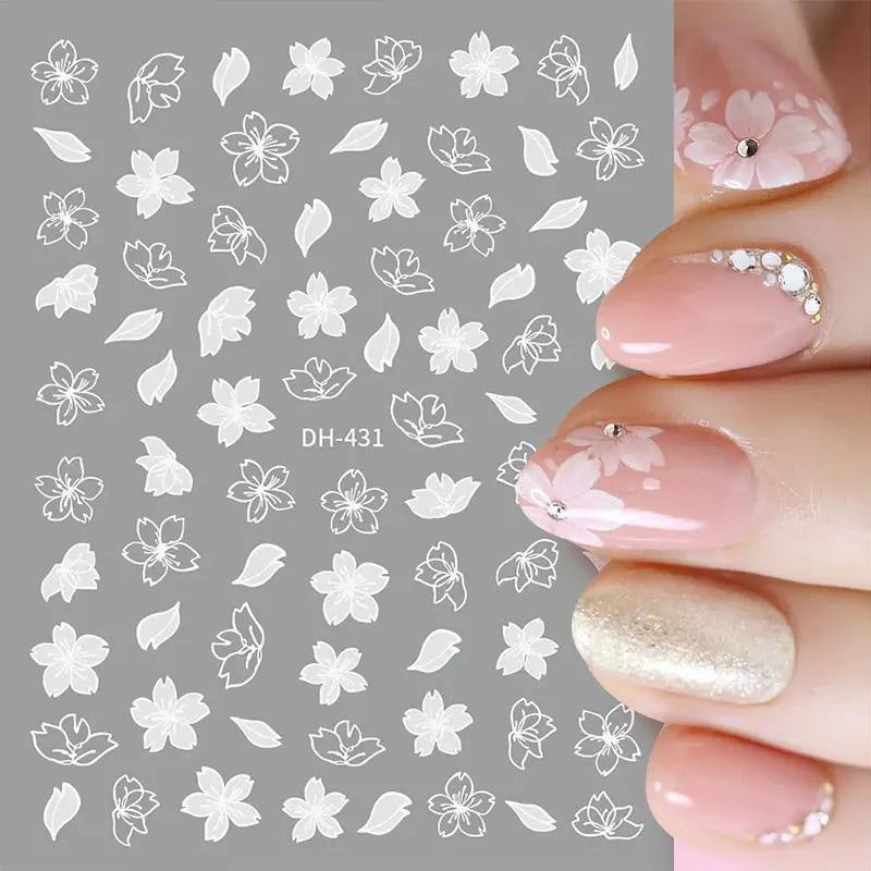 Succulent Plants 3D Nail Sticker - Spring Floral DIY Decoration