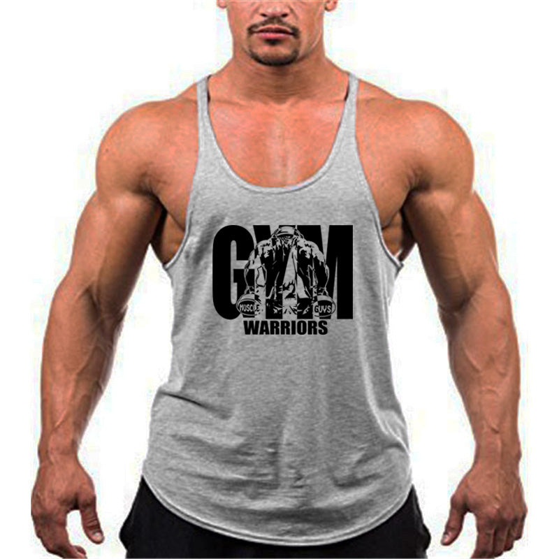 Men&#39;s Fitness Tank Tops – Cotton, Breathable Gym Vests for Bodybuilding, Summer Sleeveless Y-Back Sportswear.