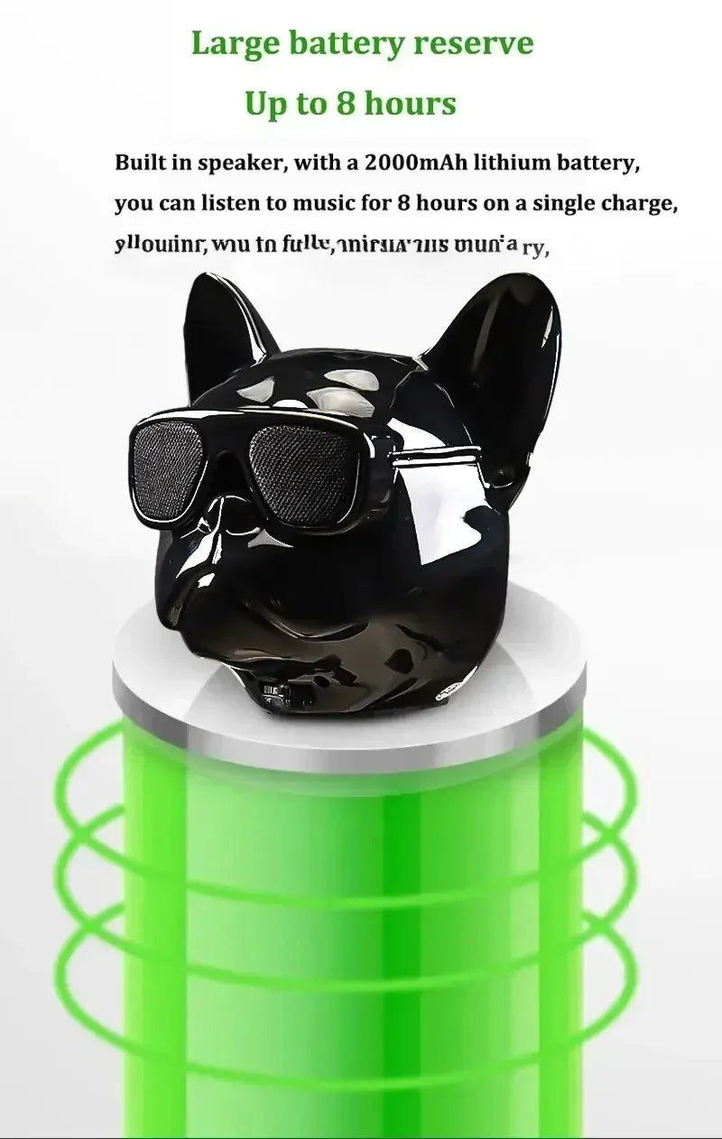 Creative French Bulldog Design Wireless Bluetooth Speaker for Enhanced Bass Sound