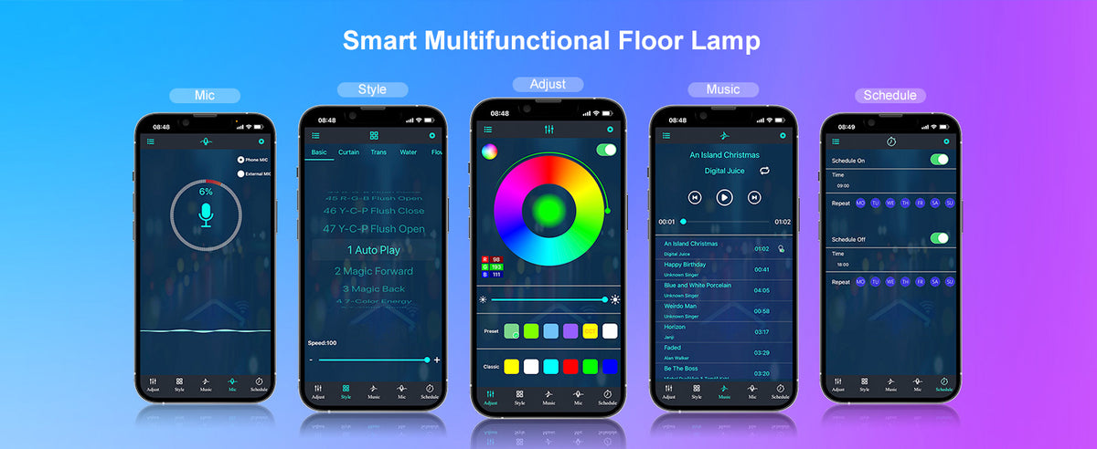 Smart RGB Floor Lamp with Music Sync – 16 Million Colors, APP &amp; Remote Control